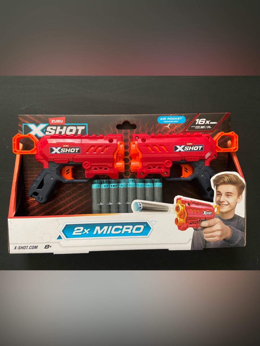 Nerf X-Shot Twin Micro Dart Blasters in Red and Orange